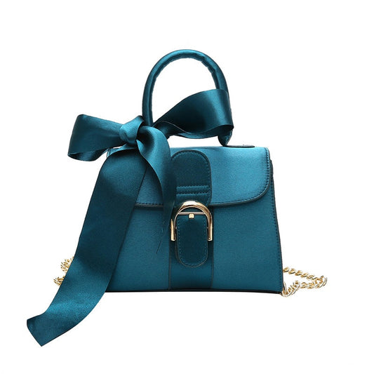 Velvet wild bow portable crossbody handbag