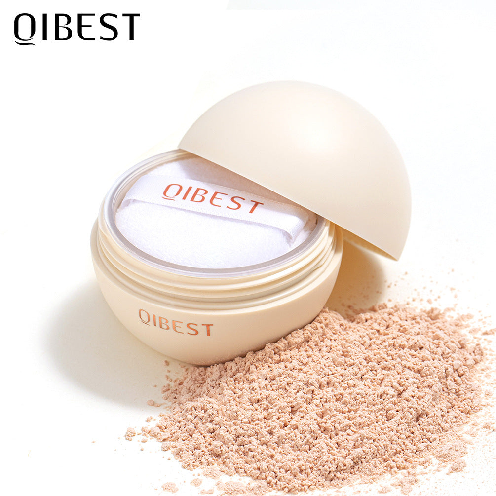 QIBEST Matte Setting Loose Powder Waterproof Natural Concealer Setting Powder Lightweight and Delicate Repairing Powder