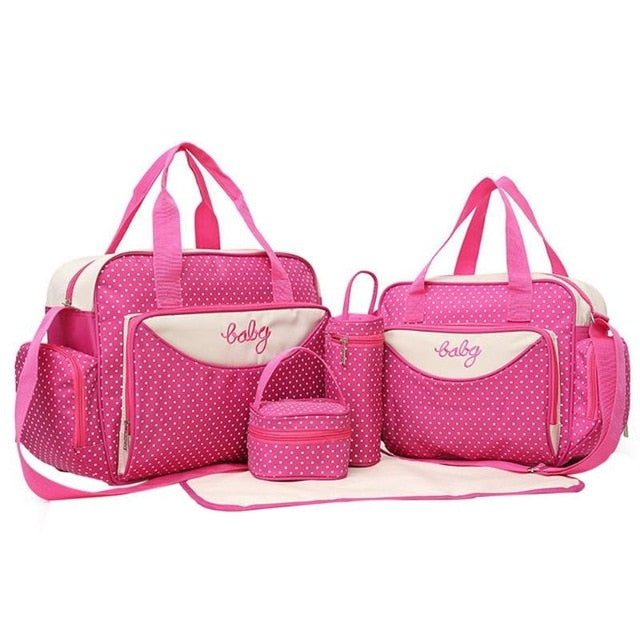 5pcs Mother Mummy Diaper Bag Set