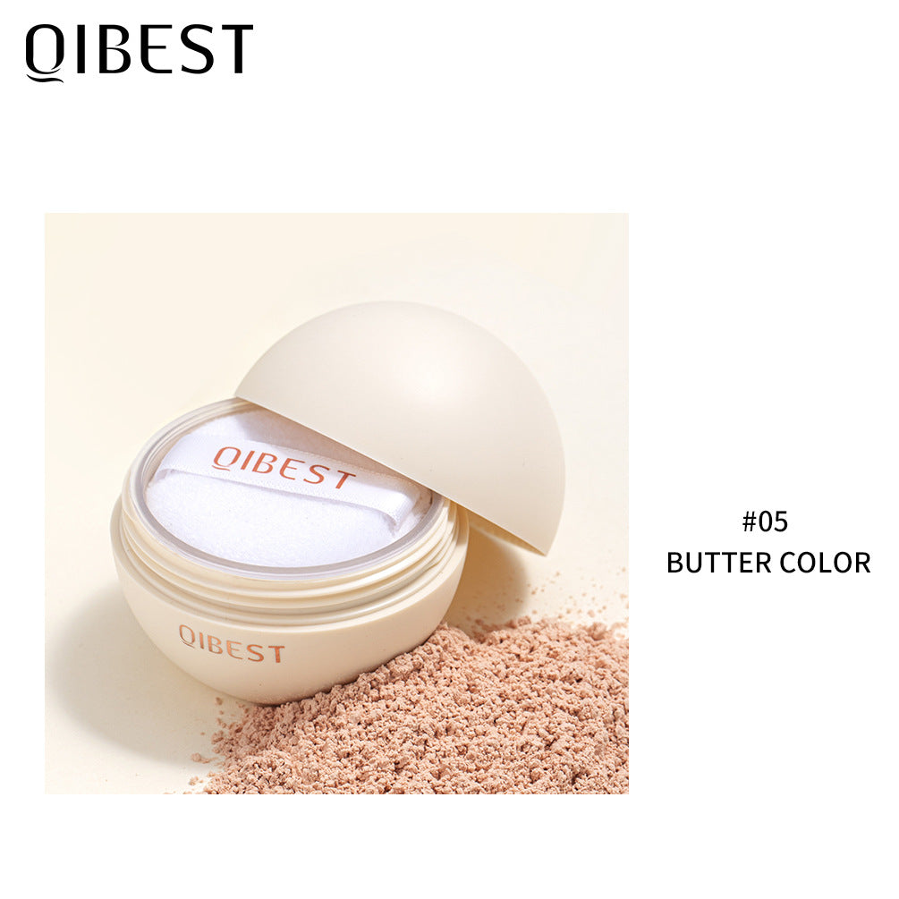 QIBEST Matte Setting Loose Powder Waterproof Natural Concealer Setting Powder Lightweight and Delicate Repairing Powder