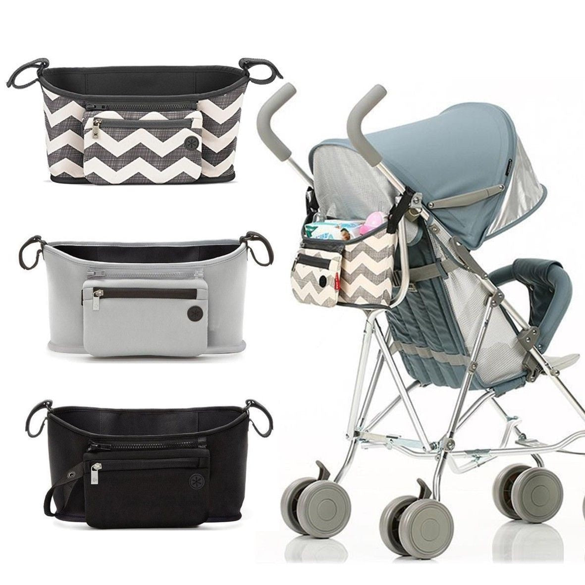 Pushchair Bag Baby Changing Pram Stroller Buggy Storage Pushchair Bag Bottle Cup Organizer stroller accessories