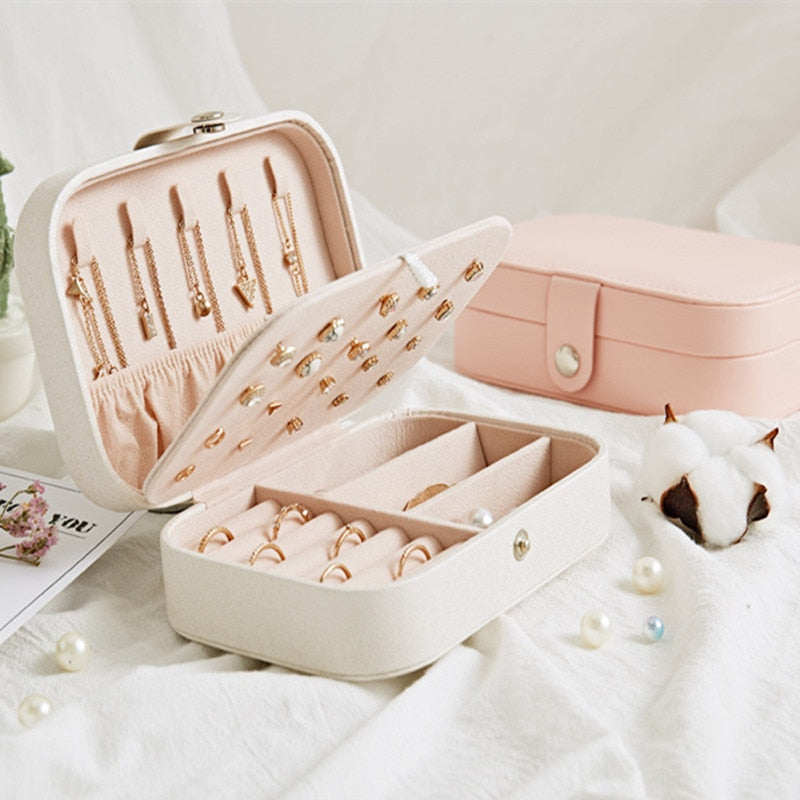 Jewelry Box Makeup Organizers Jewelry Casket Storage Acessorios Box Travel Small Collection Case Woman Necklace Earrings Rings