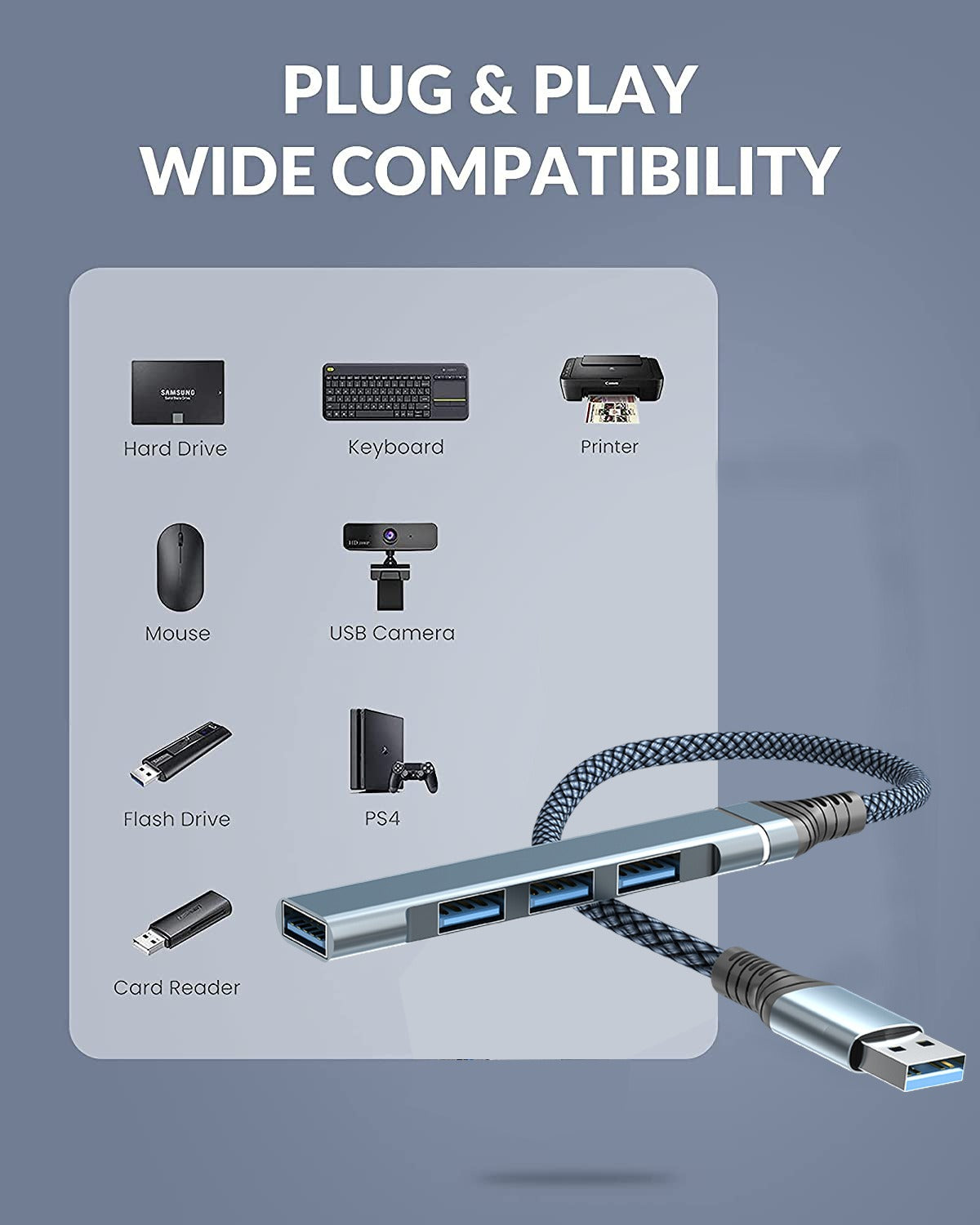 USB 3.0 docking station, laptop converter, one to four splitter, USB 3.0 hub docking station