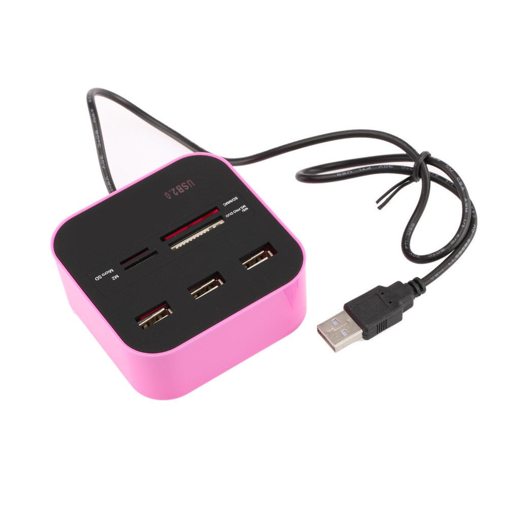 USB HUB Combo All In One USB 2.0 Micro SD High Speed Card Reader 3 Ports Adapter Connector For Tablet PC Computer Laptop