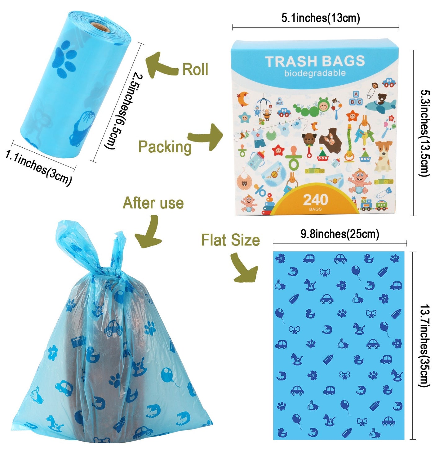 Biodegradable baby diaper garbage bag diaper diaper diaper garbage bag diaper cleaning bag