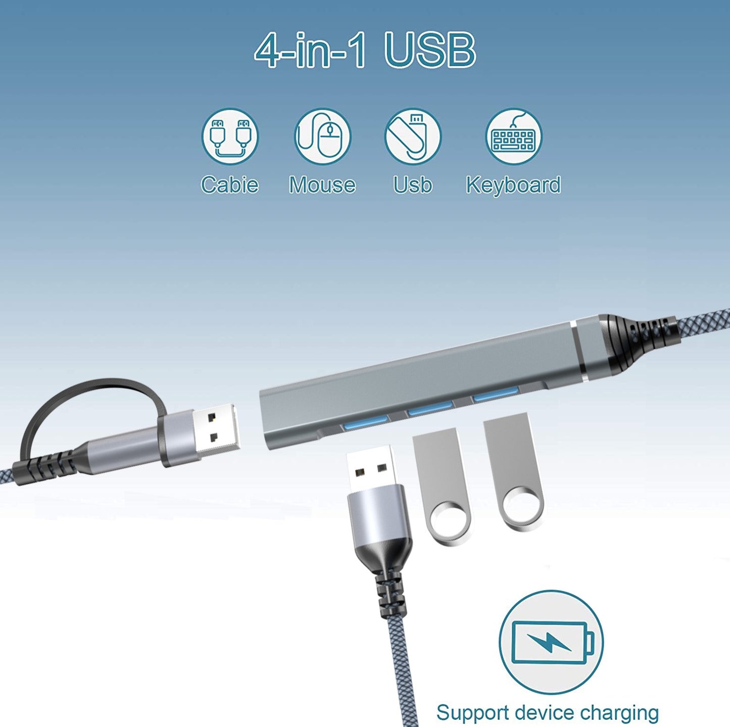 USB 3.0 docking station, laptop converter, one to four splitter, USB 3.0 hub docking station