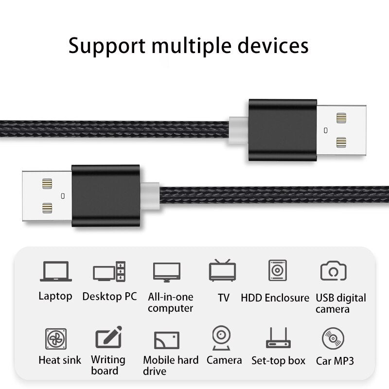 Kebiss USB to USB Extension Cable Type A Male to Male USB Extender for Radiator Hard Disk Webcom Camera USB Cable Extens