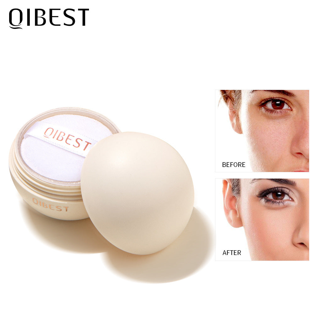 QIBEST Matte Setting Loose Powder Waterproof Natural Concealer Setting Powder Lightweight and Delicate Repairing Powder