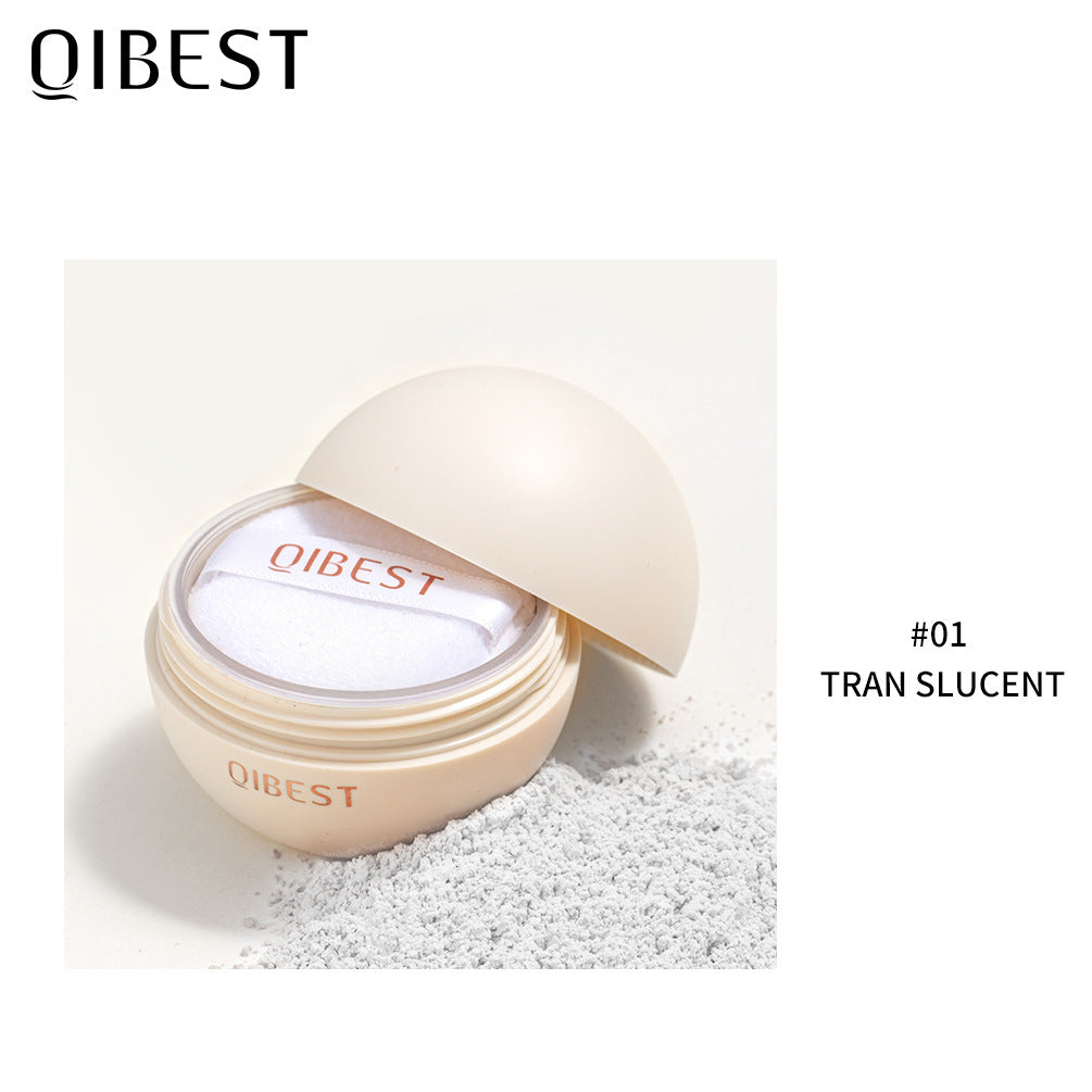 QIBEST Matte Setting Loose Powder Waterproof Natural Concealer Setting Powder Lightweight and Delicate Repairing Powder