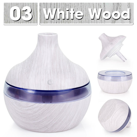 Wood grain humidifier colorful night