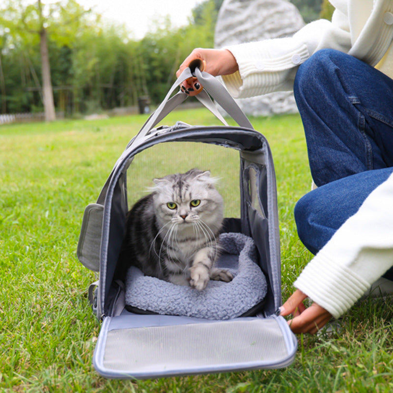 Cat Backpack Portable Folding Pet Go out Bag Breathable Single Shoulder Hand Cat Bag Large Capacity