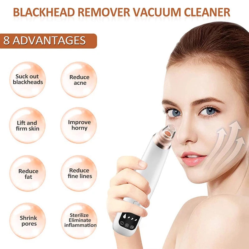 Pore cleaner blackhead remover vacuum Face skin care Black heads Acne Pimple Removal Vacuum cleaner black dot Removal Tools