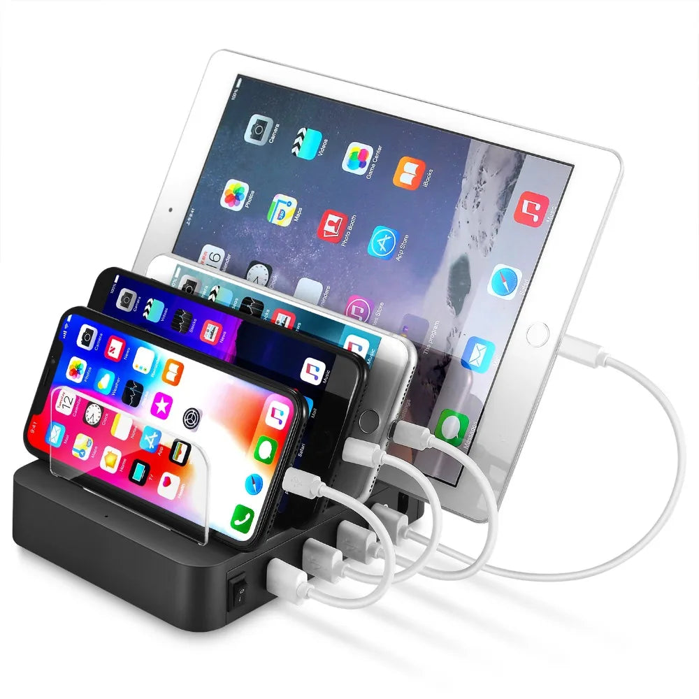 Desktop Quick Charger  4 Ports 24W USB Charger Multi-port USB Charging Station Dock