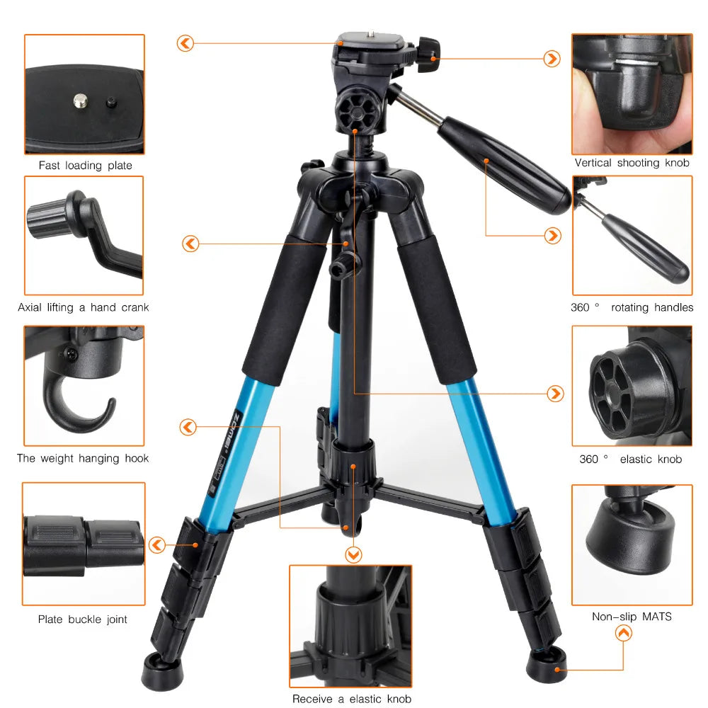 Professional Portable Travel Aluminum Camera Tripod