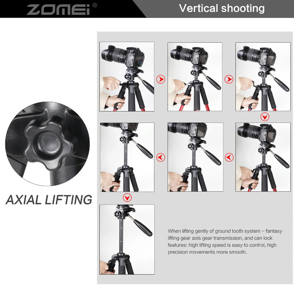 Professional Portable Travel Aluminum Camera Tripod